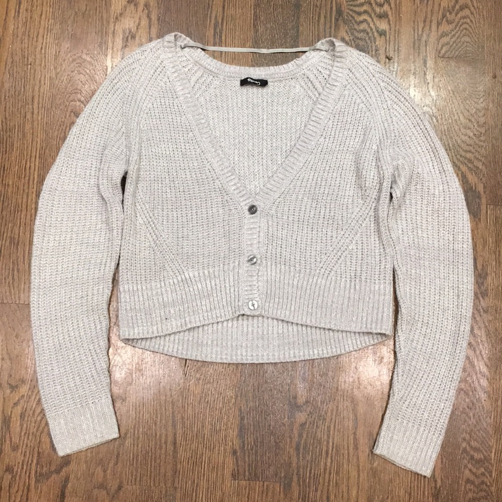 Ralsey Grey Cropped V-neck Sweater